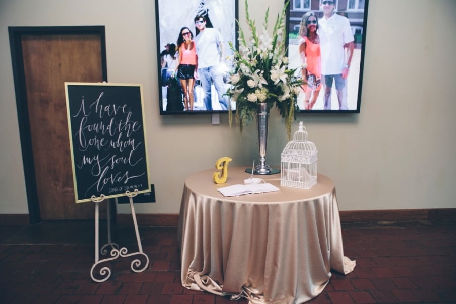 Camel Dupioni Sign in Table