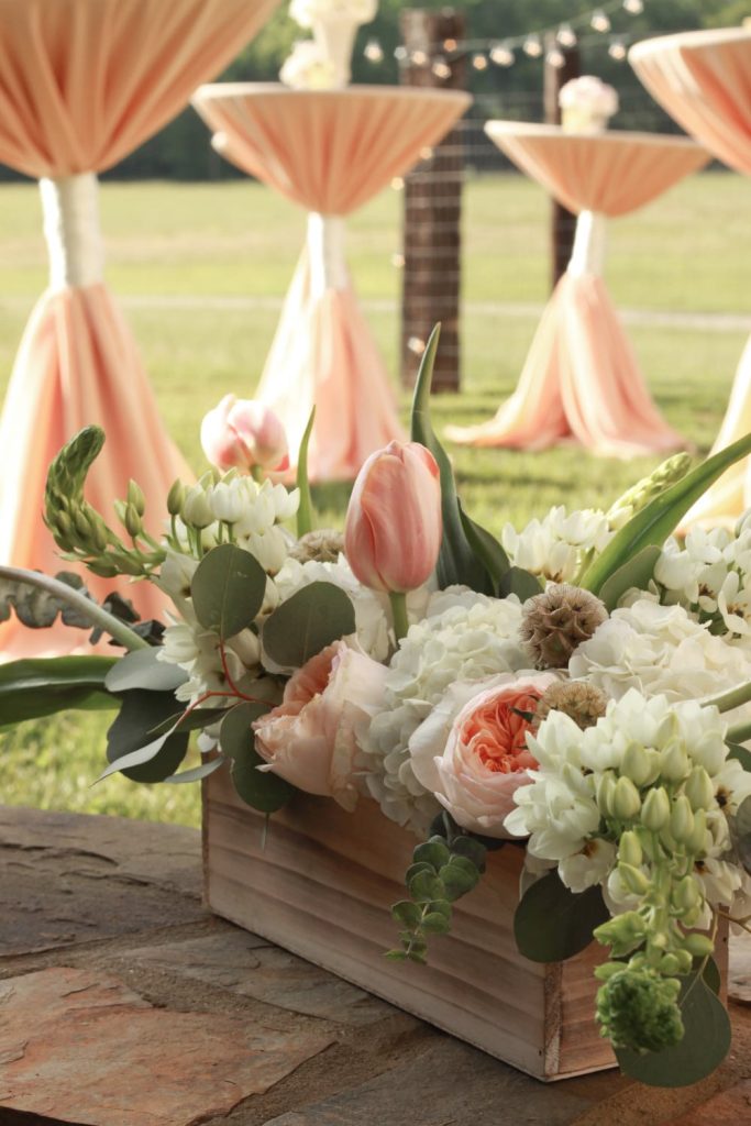 peach highboy wraps table linen